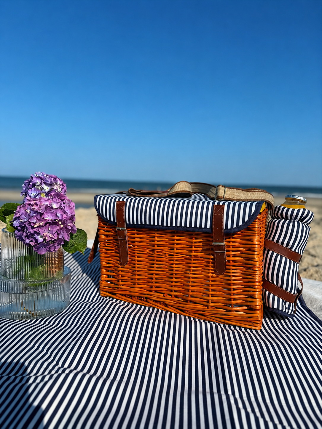 Süßes Strandfrühstück für 2 Personen Picknickkorb